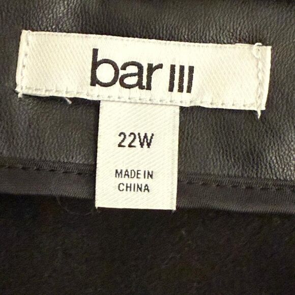 BAR III Womens Faux Leather Pencil Black Skirt, MACY'S NWT! Size 22W - Picture 5 of 7